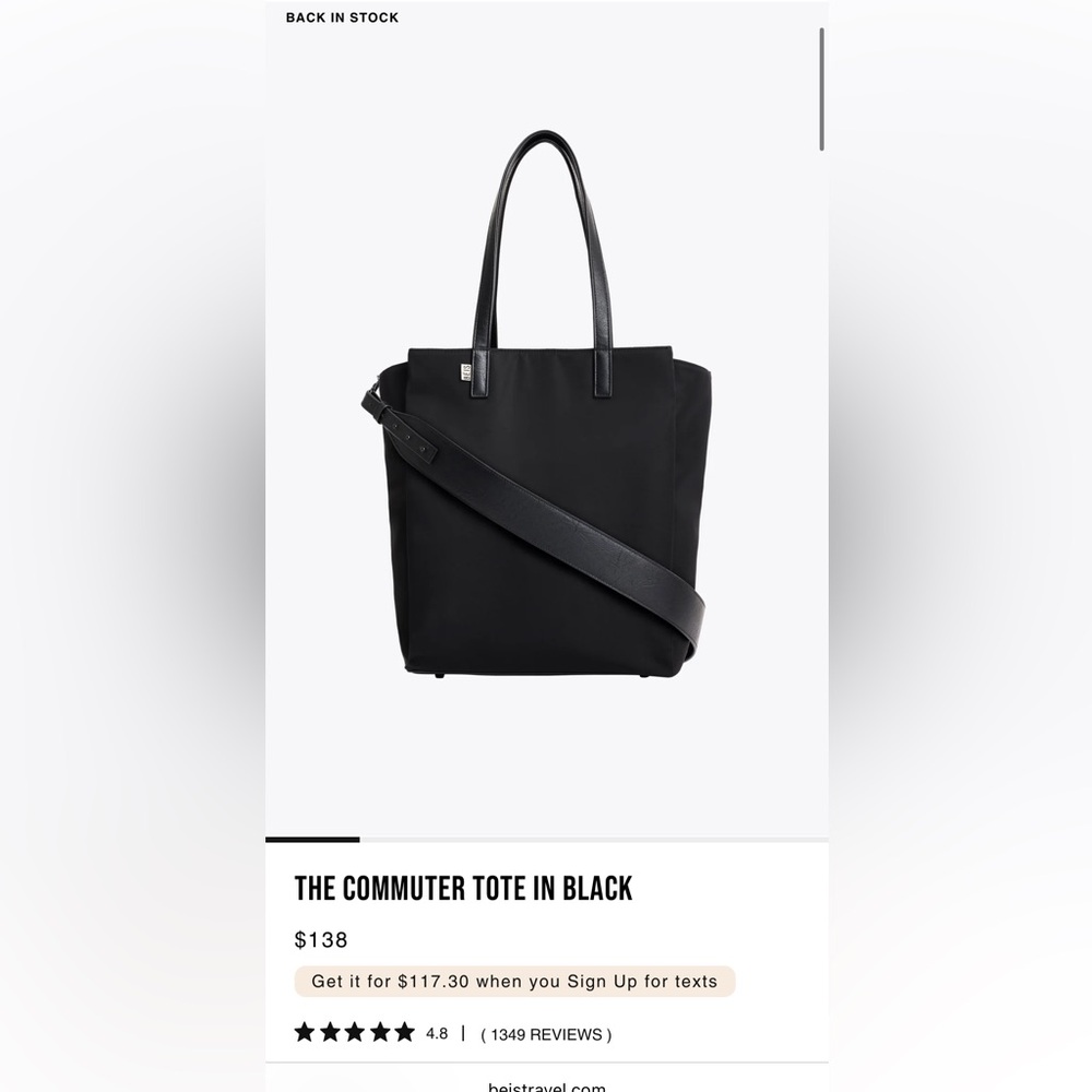 Black Commuter Tote by [Brand]